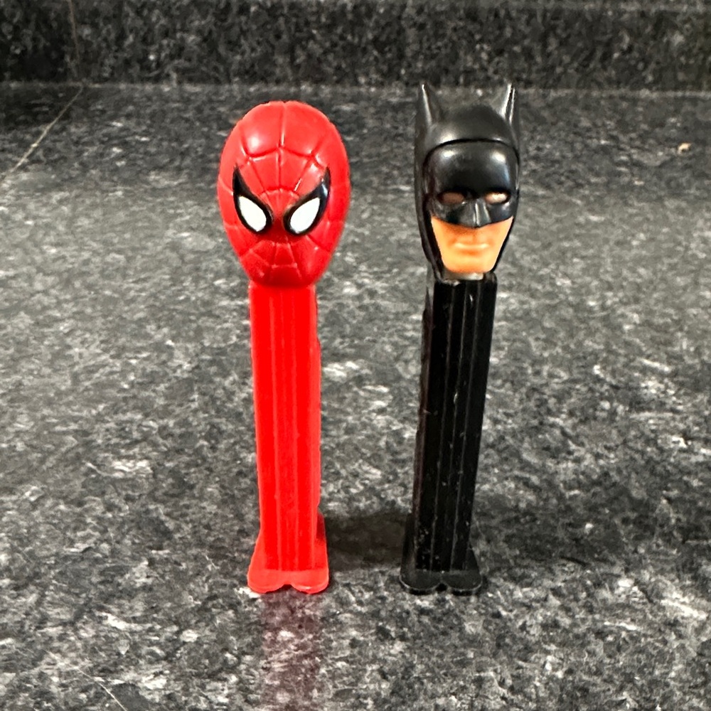 PEZ Marvel Dispensers Spiderman and Batman Vintage